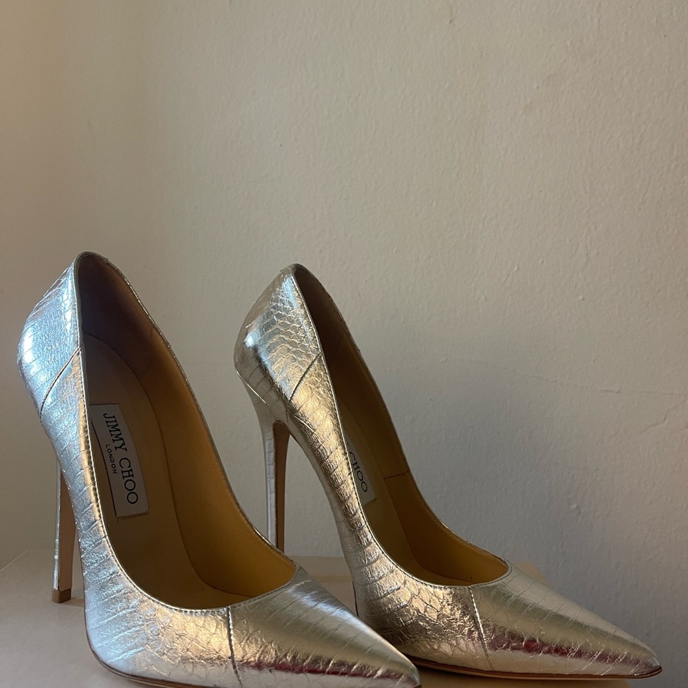 BRAND NEW Jimmy Choo Silver Python Women's Heels